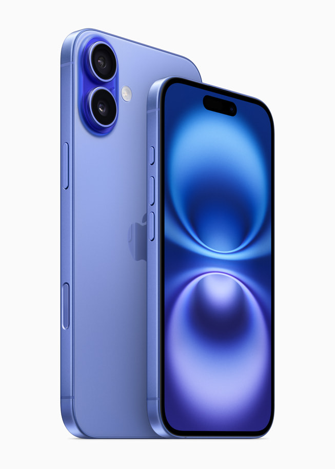 Press photograph of the Apple iPhone 16, from Apple Newsroom.