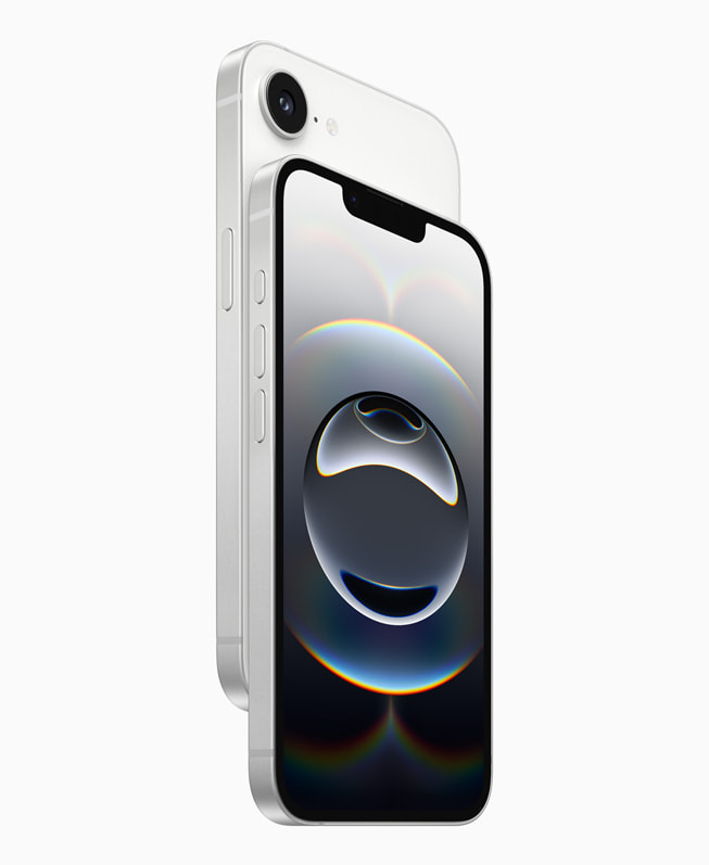 Press photograph of the Apple iPhone 16e, from Apple Newsroom.