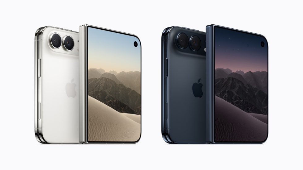 Press photograph of the Apple iPhone Duo, from Apple Newsroom.