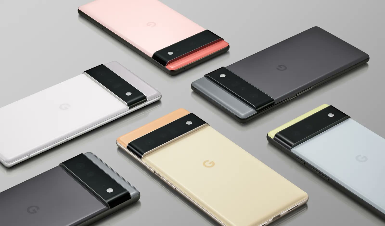 Press photograph of the Google Pixel 6, from Google Blog.